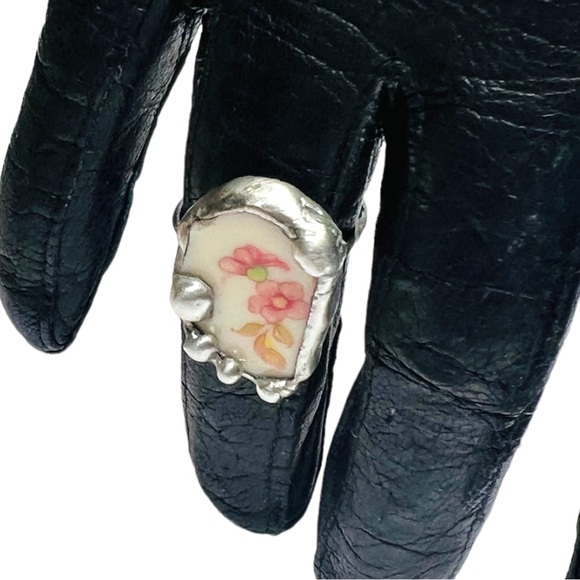 Broken China Rings Artisan Crafted Made from Fragments of Your family’s heirloom - Picture 13 of 17